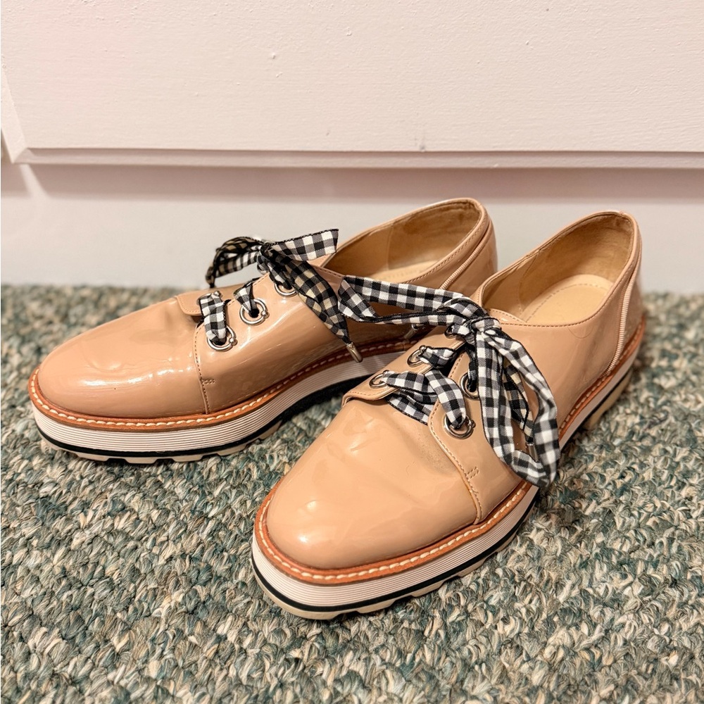 Zara Tan Platforms with Checkered Laces